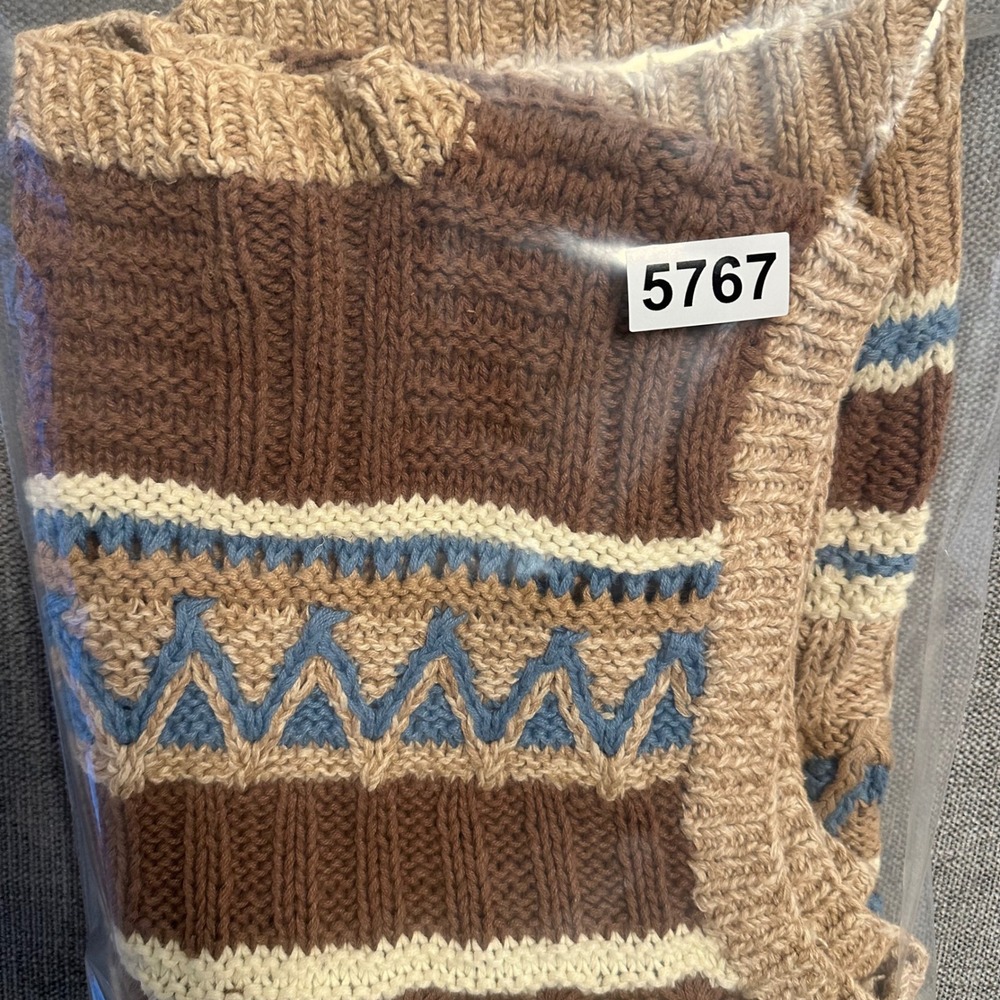 Pendleton Sweater Vest Womens S Brown Fair Isle Ramie Cotton Knit V-Neck - Picture 8 of 8